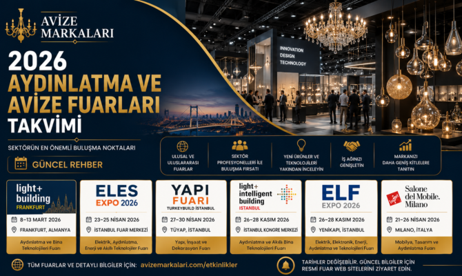 2026 Aydınlatma ve Avize Fuarları Takvimi